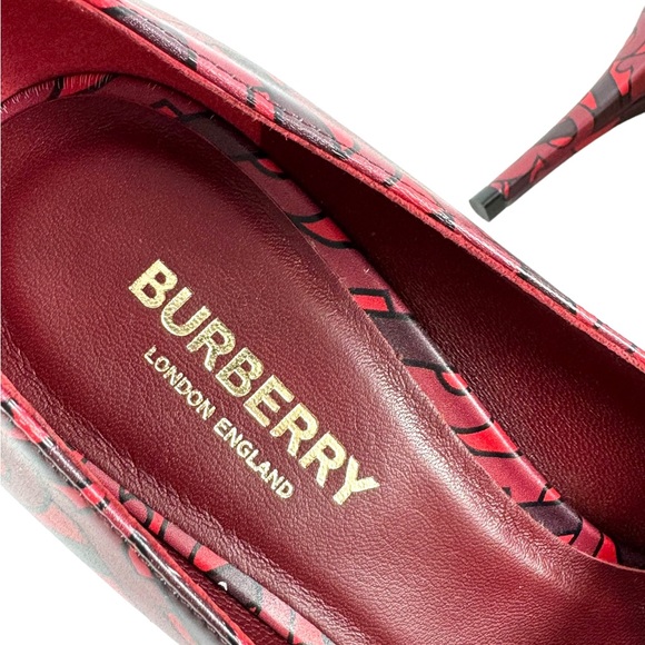 $790 BURBERRY Wiltkin Monogram Multicolor Leather Pumps Made in Italy 36 - 6US - Picture 7 of 11